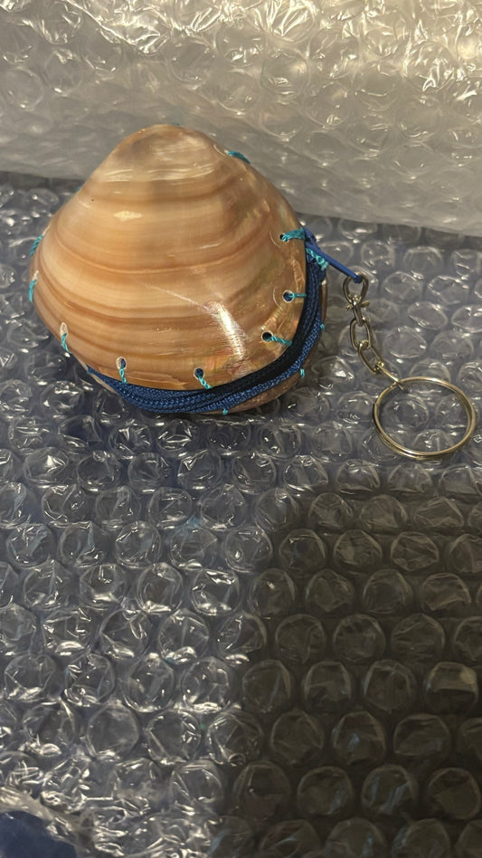 Polished Clam Coin Pouch Keychain