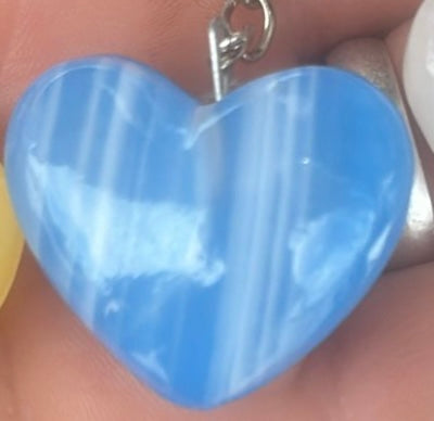 Onyx Lightblue Heart Keychain