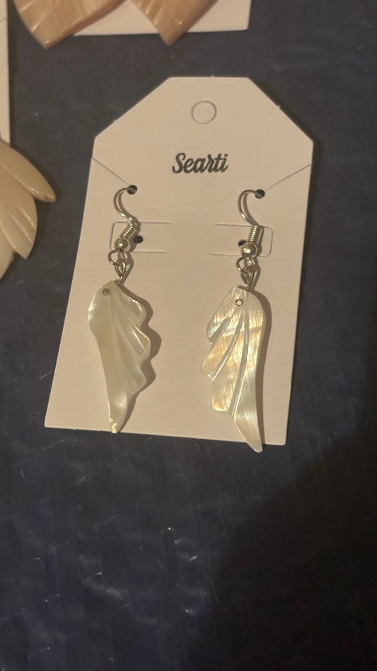 Wing Polished Seashell Earrings