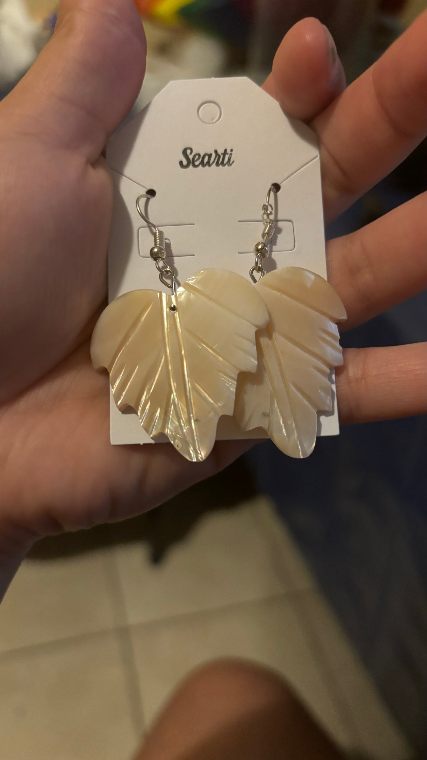 Shark tooth Polished Seashell Earrings