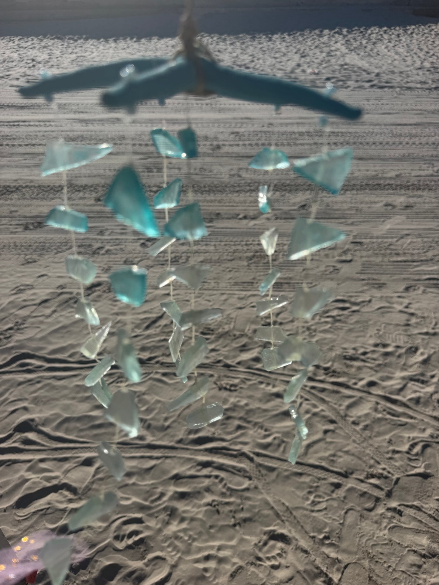 Blue starfish with blue sea glass Windchime