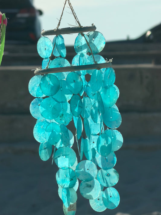 Blue Capiz Windchime